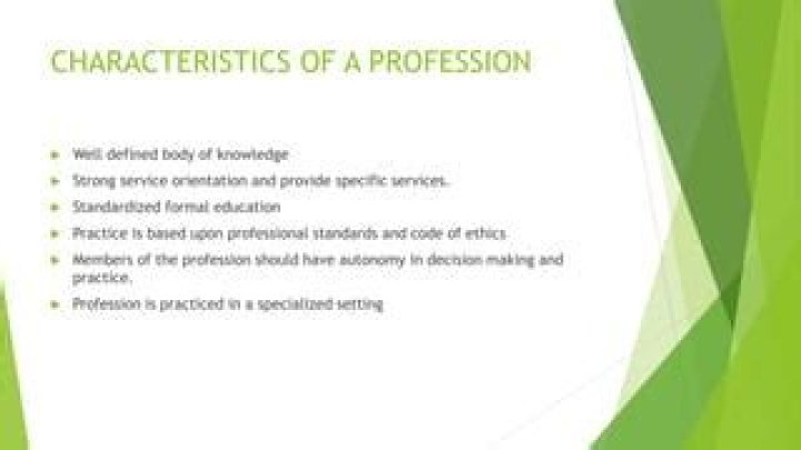 Characteristics of a profession as opposed to a vocation acca