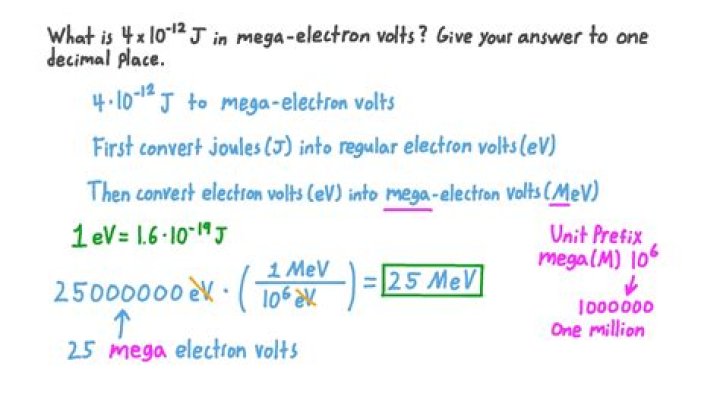 How many mega electron volts are in a joule