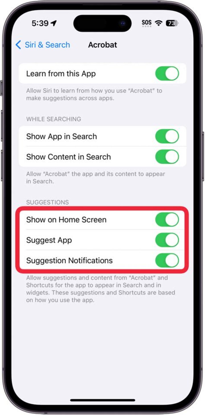 How to get rid of siri suggestions